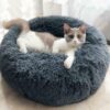 Round Plush Pet Bed for Small Dogs & Cats – Soft, Cozy, Anti-Slip Nest Mat